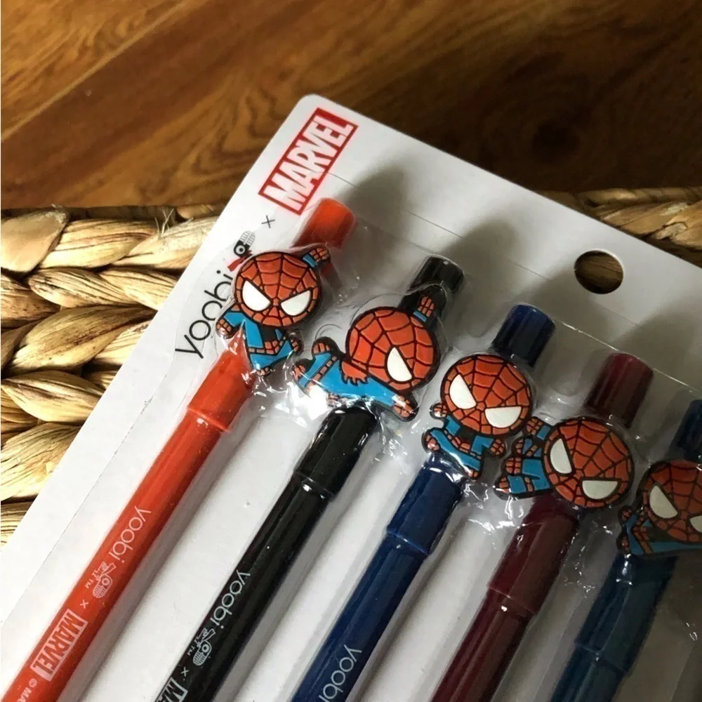 Yoobi x Marvel: Spider-man felt markers with figures 6ct